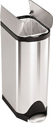 Simplehuman Metallic Waste Bin 30lt with Pedal Inox