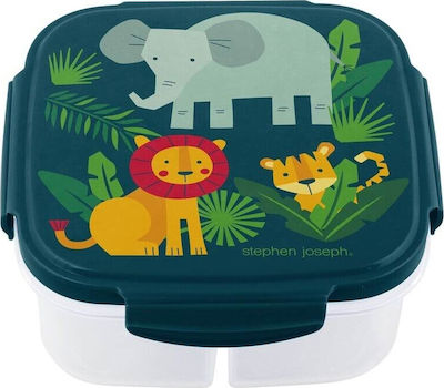 Stephen Joseph Φαγητοδοχείο με Παγοκύστη - Ζωάκια Kids Lunch Plastic Box Green L15xW15xH6cm