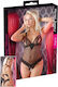 Cottelli Collection Croctchless Body Sexy Bodysuit Black/Pink