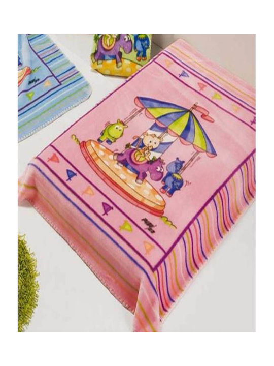 Piel SA Babydecke Kinderbett Puppies Samt Rosa 110x140cm
