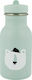 Trixie Kids Water Bottle Stainless Steel with Screw Cap Non Spill Light Blue 350ml