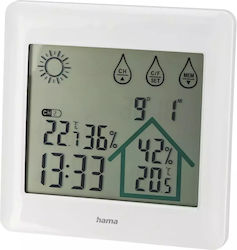 HAMA Action 00186412 Ασύρματος Μετεωρολογικός Σταθμός Ψηφιακός Επιτραπέζιος Λευκός