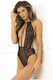 Rene Rofe Hot Pursuit Lace Bodysuit Sexy Κορμάκι με Δαντέλα Μαύρο