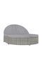 Liegestuhl-Bett Doppel Rattan mit Kissen & Rädern Gray 198x138x84cm.