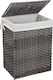 Songmics Laundry Basket Wicker Folding with Cap 46x33x60cm Gray