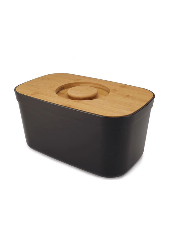 Joseph Joseph Plastic Bread Box with Lid Black 35.5x21.5x18cm