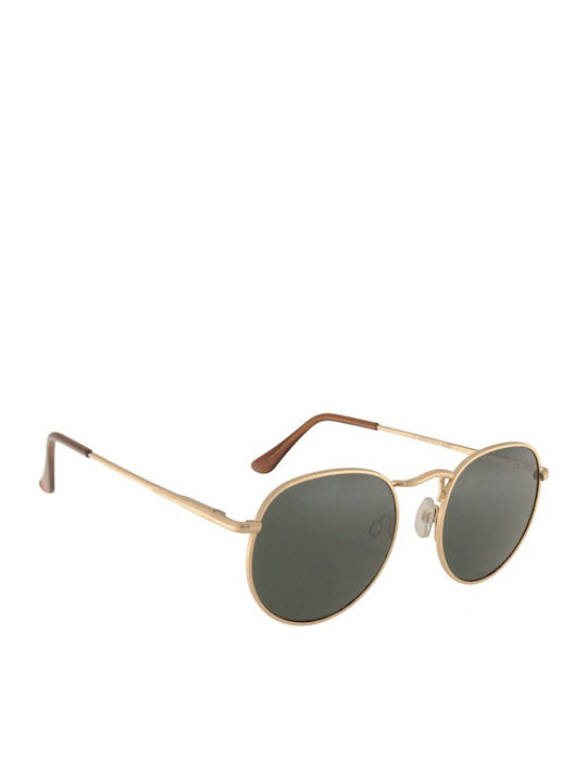 Charly Therapy Manhattan Sunglasses with Green Metal Frame and Green Lens