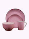 Ceramic Dinnerware Set Pink 16pcs