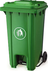 Πλαστικός Κάδος Απορριμμάτων Τροχήλατος με Πεντάλ LXD-240K 240lt Πράσινος