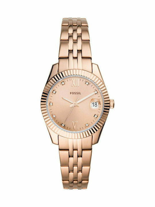 Fossil Scarlette Mini Women's Watch with Pink Gold Metal Bracelet