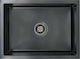 vidaXL Drop-In Sink Inox Brushed W59xD44cm Black