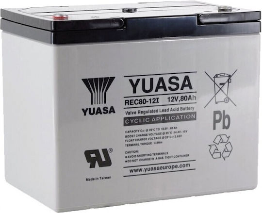Yuasa REC80-12 UPS Battery with Capacity 80Ah and Voltage 12V 1pcs