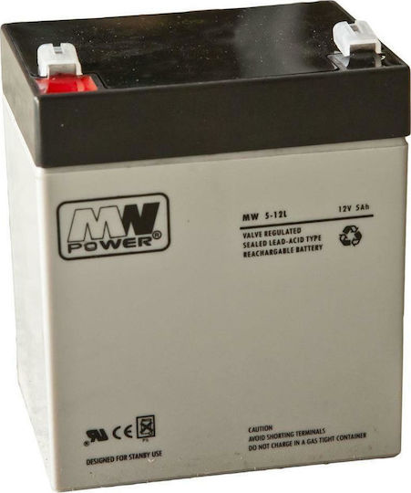 MW Power MW 5-12L Μπαταρία UPS με Χωρητικότητα 5Ah και Τάση 12V 1τμχ
