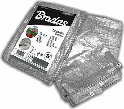 Bradas Αδιάβροχος Μουσαμάς 120gr/m² 2x3μ. Ελαφρού Τύπου Ασημί