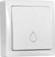 Adeleq Complete Wall Push Bell Button with Frame Μονό White 13-3350