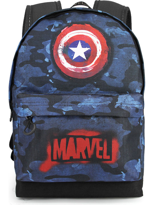 Karactermania Marvel Captain America Schulranzen Rucksack Junior High-High School in Blau Farbe