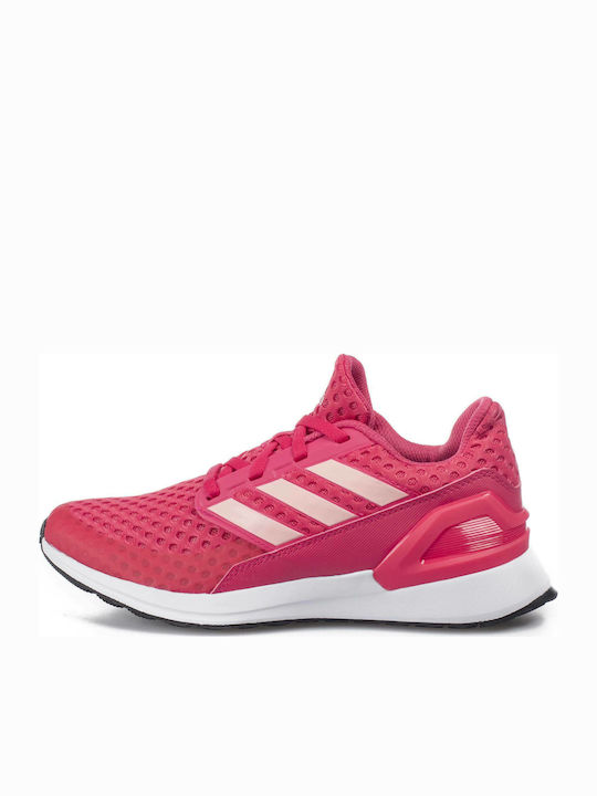 adidas RapidaRun J Kids Sports Shoes Running with Laces Power Pink Glow  Pink Core Black FV4102