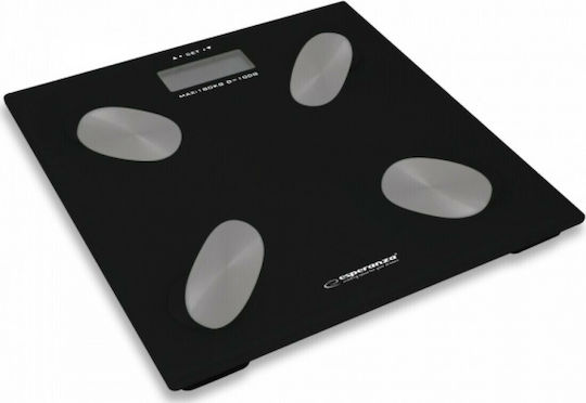 Esperanza Digital Badezimmerwaage mit Körperfettmessung in Schwarz Farbe EBS022K