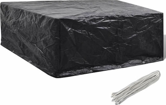 vidaXL Waterproof Protective Dining Table Cover 260x260x90cm In Black Color