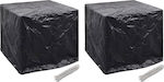 vidaXL Waterproof Dining Table Cover Black 116x100x120cm 2pcs