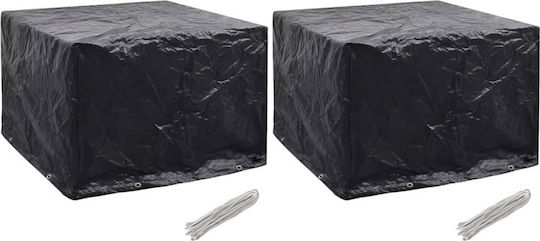 vidaXL Waterproof Dining Table Cover Black 112x112x98cm 2pcs