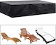 vidaXL Waterproof Protective Cover for Chaise Lounge 218x77x55 cm in Black Color