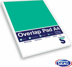 Skag Overlap Notebook Block 50 Sheets A4 with Blank Pages Green