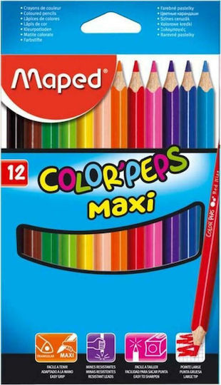 Maped Color'Peps Maxi Ξυλομπογιές Σετ 12 χρώματα