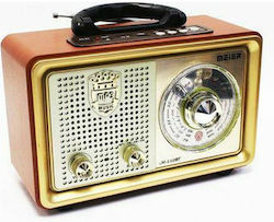 Meier M-110BT Radio Retro De Birou Reîncărcabil Auriu Meier M-110BT Radio Retro De Birou Reîncărcabil Auriu