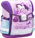 Belmil Unicorn School Backpack for Elementary Purple with Water Bottle Holder 19L