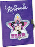 Gim Minnie Notebook 80 Sheets Ruled with Lock Purple