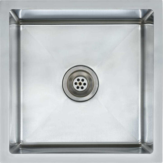 vidaXL Ένθετος Νεροχύτης Inox Brushed Μ44xΠ44cm Ασημί