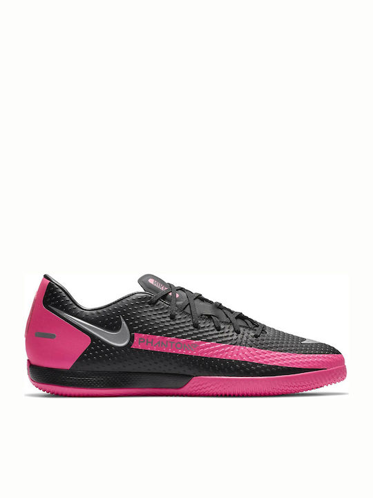 Nike Phantom GT Academy IC Χαμηλά Ποδοσφαιρικά Παπούτσια Σάλας Black / Pink Blast / Metallic Silver