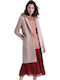 Ariana Women's Pink Coat with Buttons