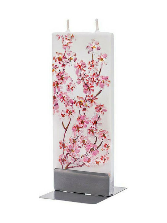 Flatyz Decorative Candle Cherry Blossom White 2.4x5.9cm 1pcs