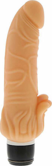 Seven Creations Purrfect Silicone Classic with Clit Stim 7 Powerful Functions Realistic Vibrator 17.78cm Flesh
