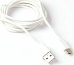 Osio Regular USB 2.0 Cable USB-C male - USB-A male Λευκό 1.8m (OTU-5918W)