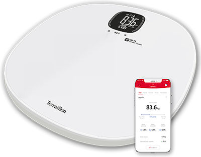 Terraillon Master Form Smart Bathroom Scale with Body Fat Counter White