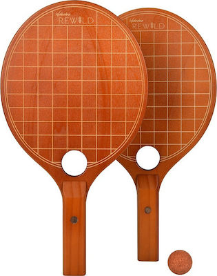 Waboba Rewild Beach Rackets Set Orange with Straight Handle Orange