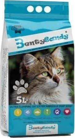Bentysandy Nisip pentru Pisici Bentonită Granule grosiere cu Aromă Săpun de Marsilia 5lt