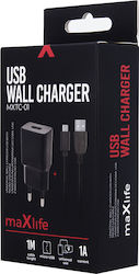 Maxlife MXTC-01 1A με Καλώδιο micro USB