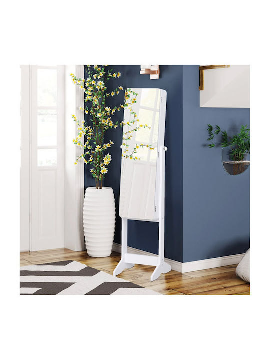 HomCom Floor Mirror with White Wooden Frame 146x30cm