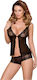 Obsessive Set Sexy Baby Dolls Mit Spitze Schwarz