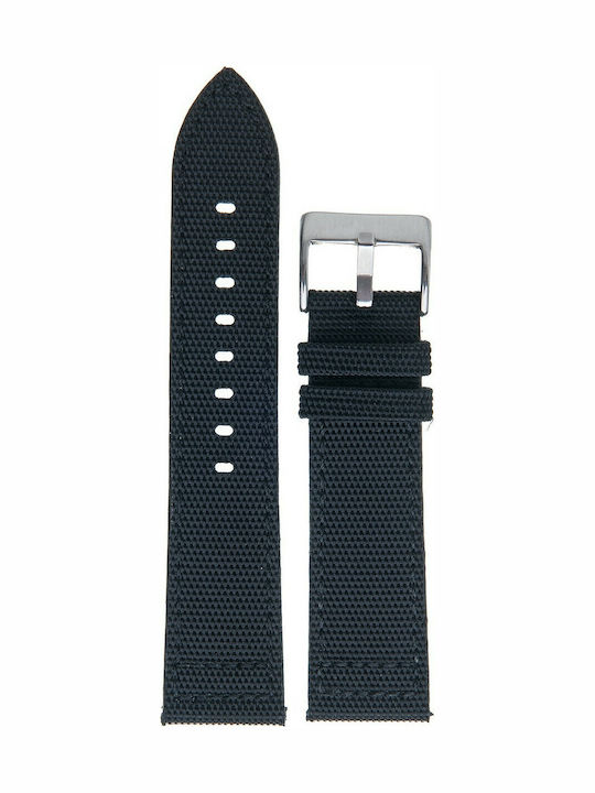Diloy Straps Δερμάτινο Λουράκι Μαύρο 22mm