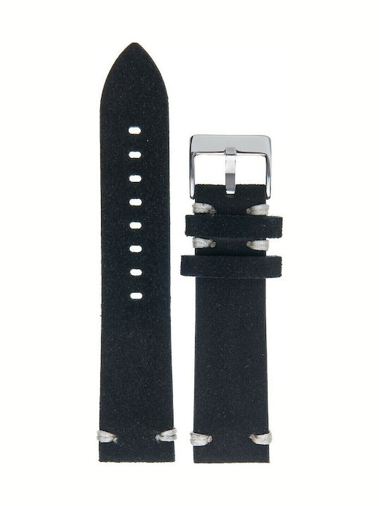 Diloy Straps Δερμάτινο Λουράκι Μαύρο 20mm