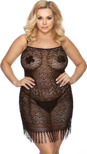 Anais Apparel Geali Plus Size Babydoll Halat Sexy Black