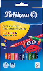 Pelikan Maxi Coloured Pencils Set Τριγωνικές Χονδρές 12pcs