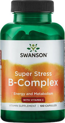 Swanson Super Stress B-Complex Vitamin for Energy, Hair & the Skin Unflavoured 100 caps