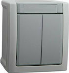 Panasonic External Electrical Lighting Wall Switch with Frame Basic Gray