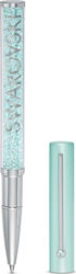 Swarovski Crystalline Gloss Stift Kugelschreiber mit Blau Tinte Grün, Chrom